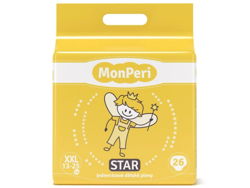 MonPeri Star XXL 13-25 kg dětské pleny 26 ks
