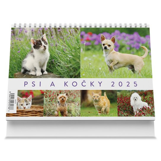 Psi a kočky 2025 - stolní kalendář -  Autor Neuveden