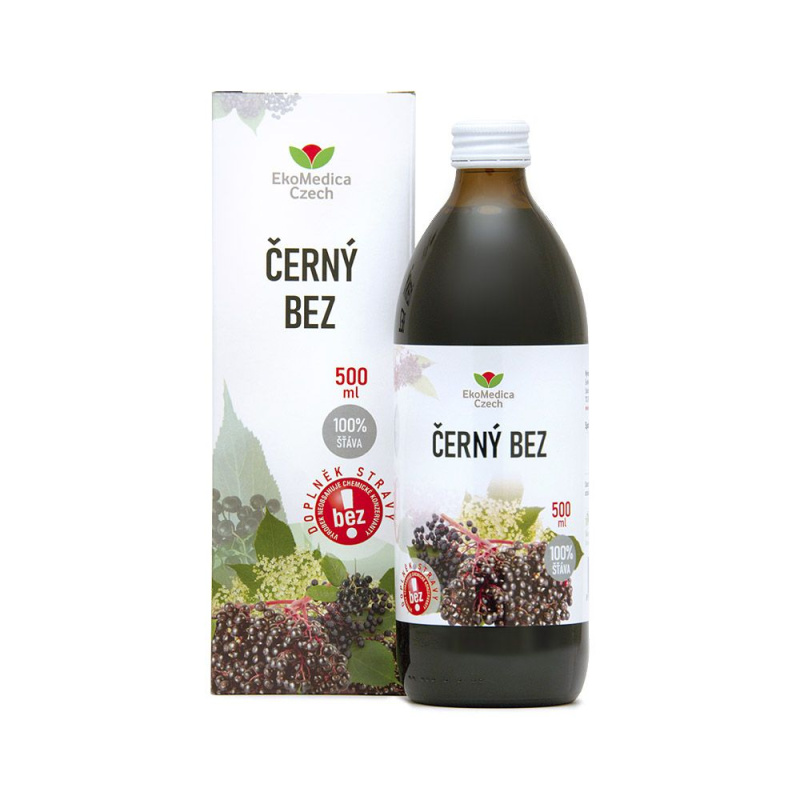 EKOMEDICA Černý bez 100% šťáva 500 ml