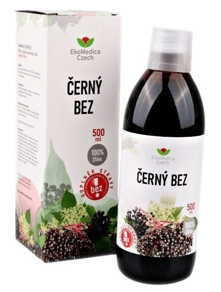 EKOMEDICA Černý bez 100% šťáva 500 ml