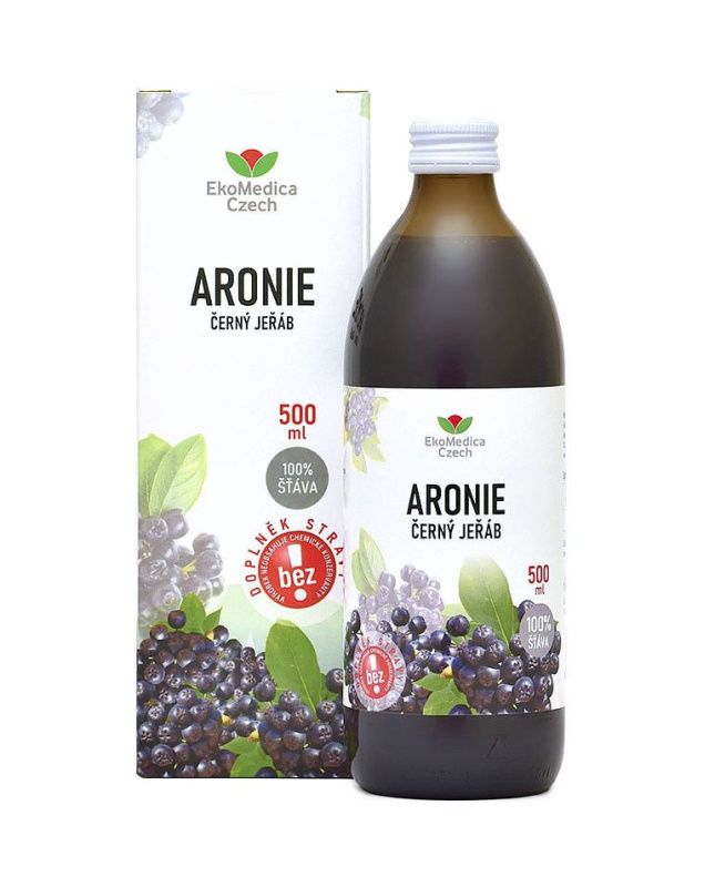 EKOMEDICA Aronie černý jeřáb 100% šťáva 500 ml