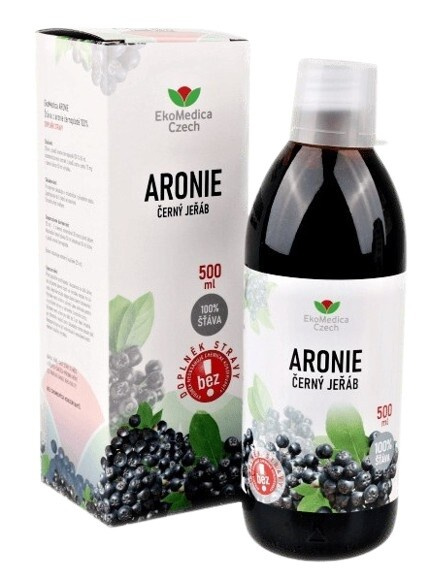 EKOMEDICA Aronie černý jeřáb 100% šťáva 500 ml