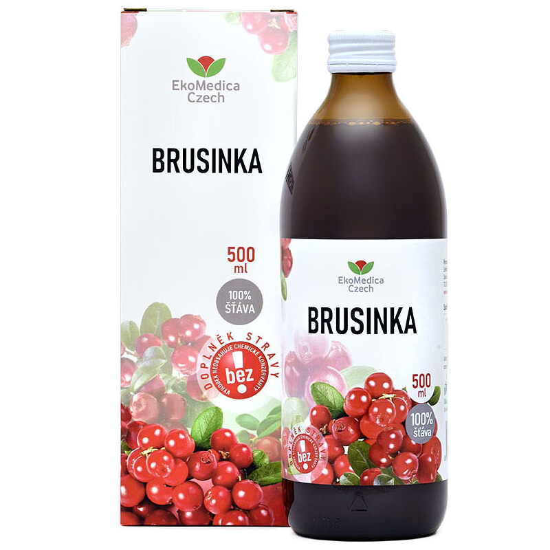 EKOMEDICA Brusinka 100% šťáva 500 ml