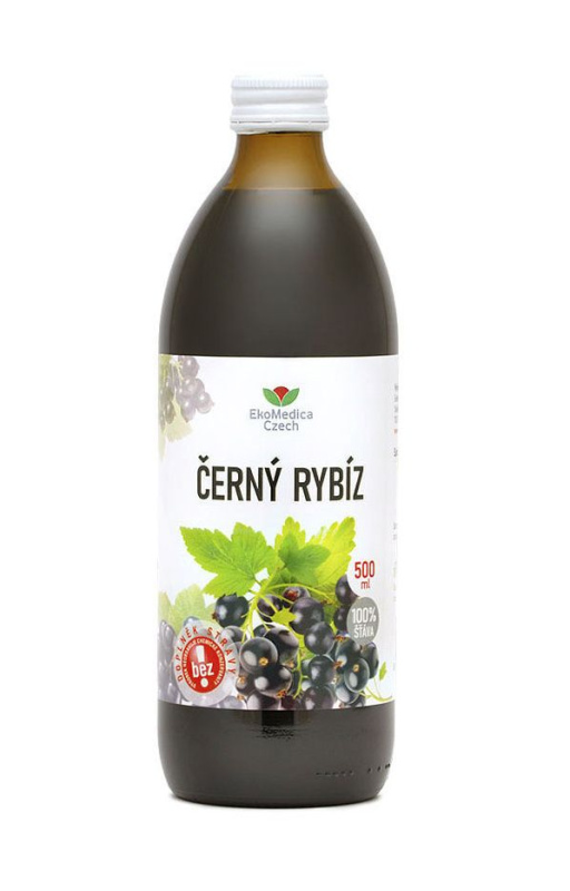 EKOMEDICA Černý rybíz 100% šťáva 500 ml