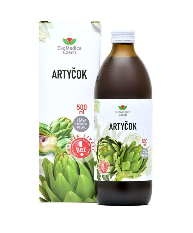 Artyčok šťáva z artyčoku 99% 500ml EkoMedica