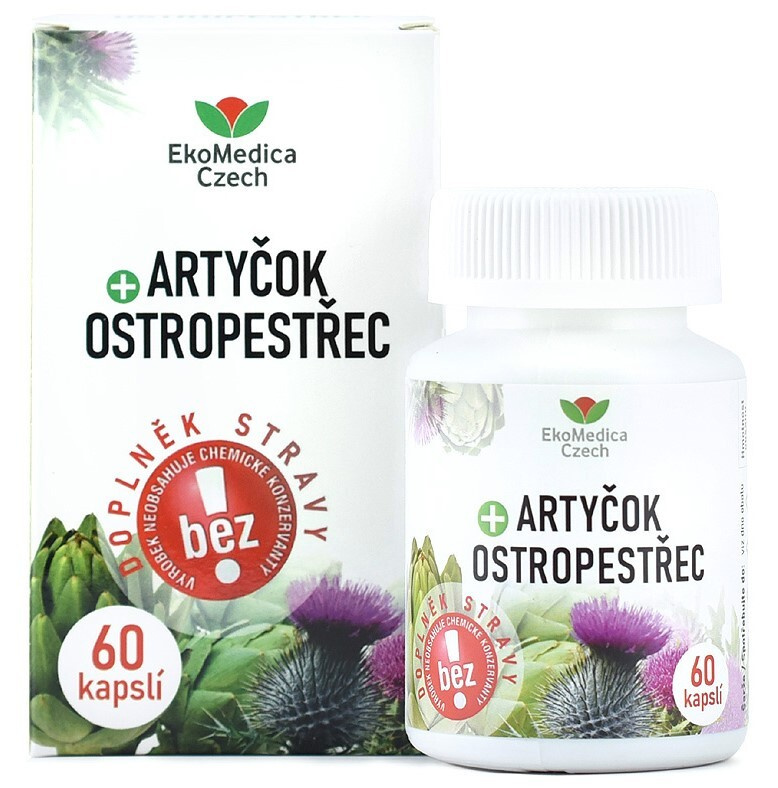 EKOMEDICA Artyčok + ostropestřec 60 kapslí
