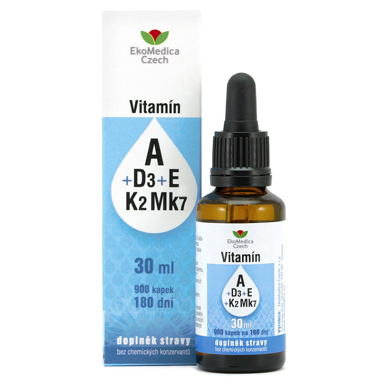 Ekomedica Vitamín A+D3+E+K2 Mk7 sprej 30 ml
