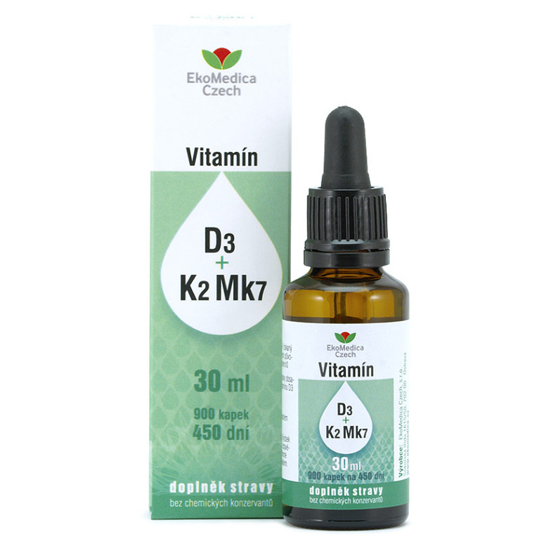 Ekomedica Vitamín D3+K2 Mk7 sprej 30 ml