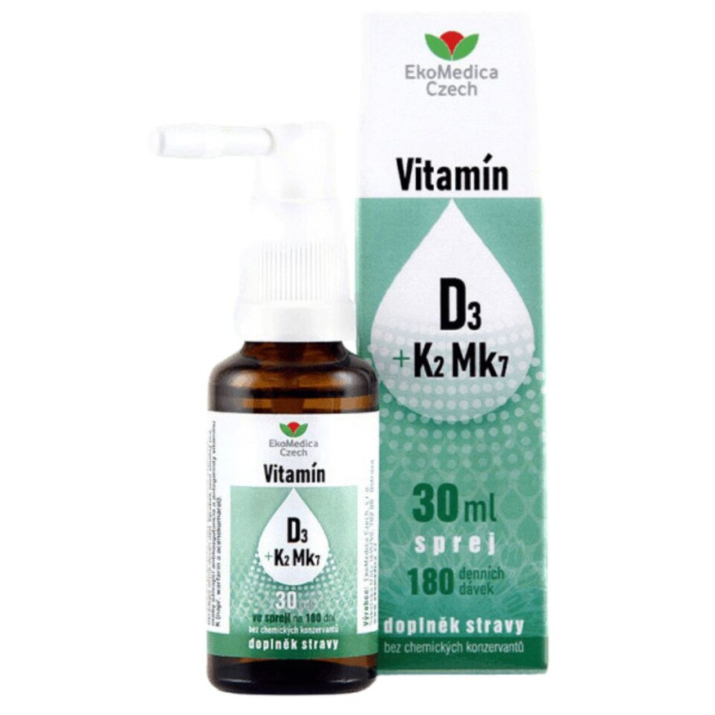 Ekomedica Vitamín D3+K2 Mk7 sprej 30 ml