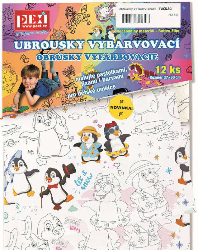 Pexi Vybarvovací ubrousky - Tučňáci