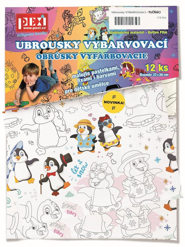 Pexi Vybarvovací ubrousky - Tučňáci