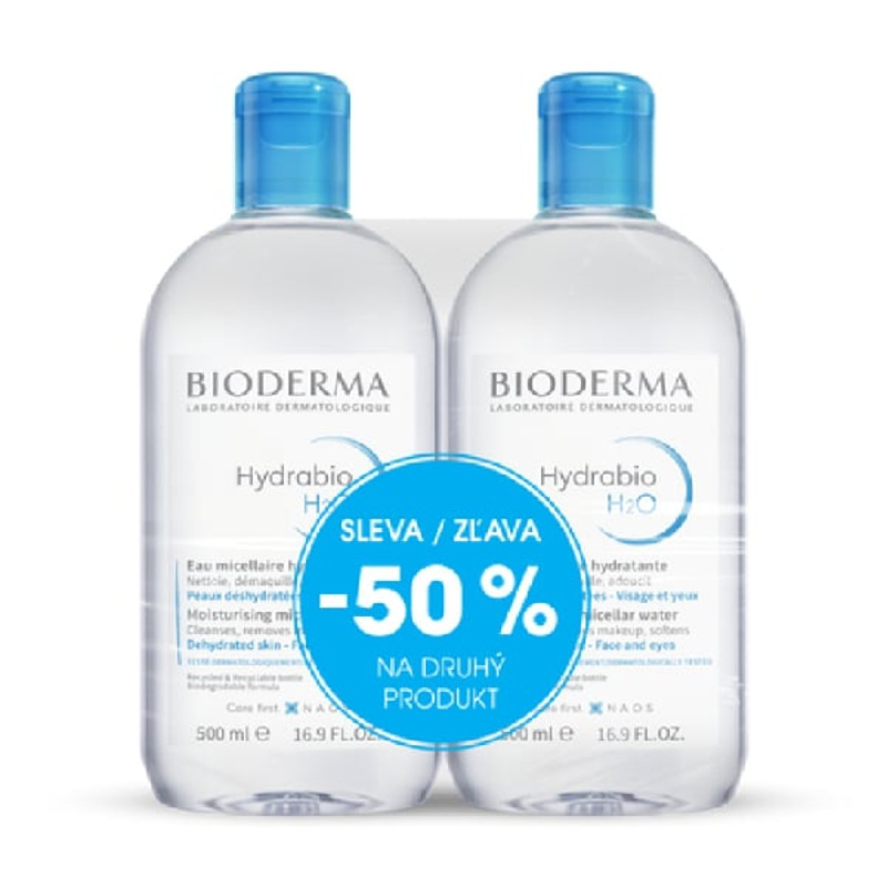 BIODERMA Hydrabio H2O  Micelární voda Výhodné balení  2x500 ml