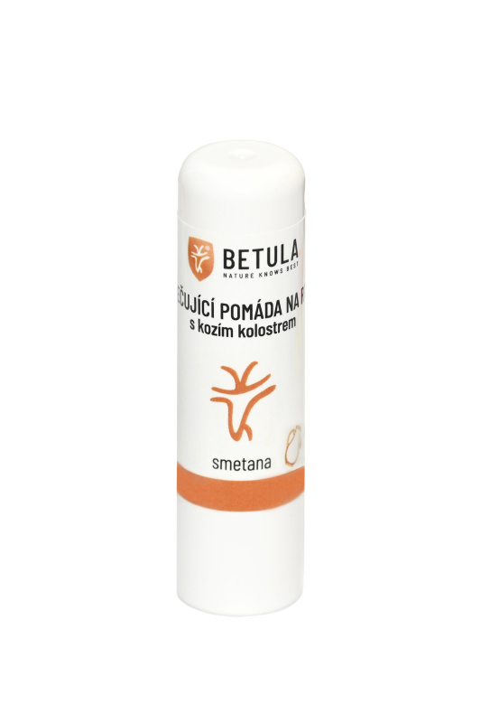 BETULA Pečující pomáda na rty s kozím kolostrem, 4,2 Varianta: Smetana