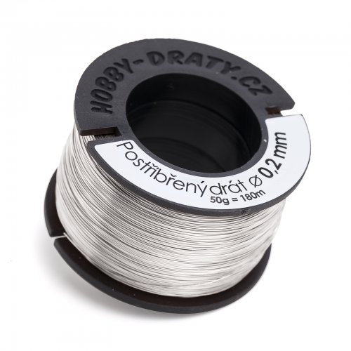 Hobby dráty Postříbřený drát 0,2/50g