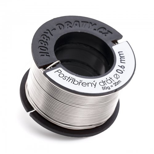Hobby dráty Postříbřený drát 0,6/50g