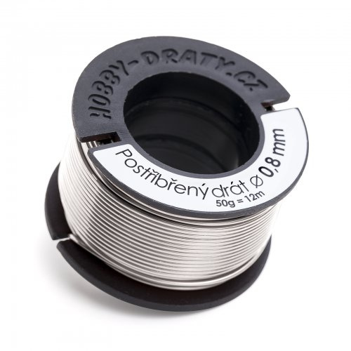 Hobby dráty Postříbřený drát 0,8/50g