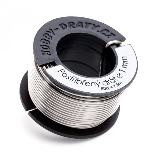 Hobby dráty Postříbřený drát 1mm/50g