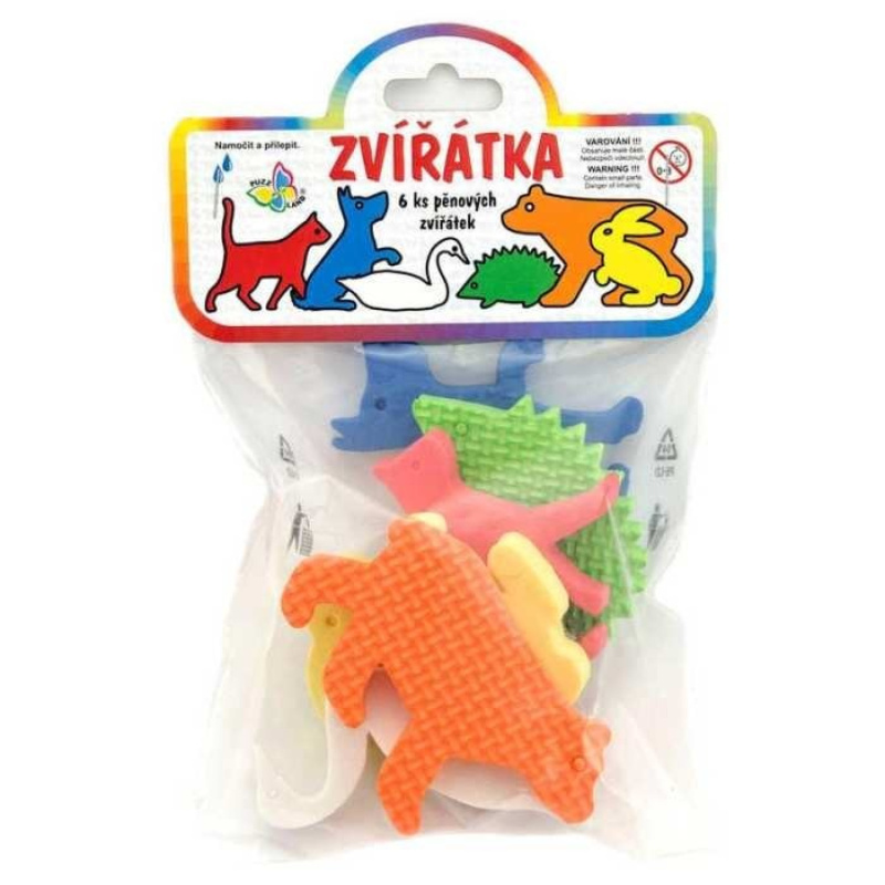 TEDDIES Vodolepky Pěnové dílky zvířátka pěna 6 dílků
