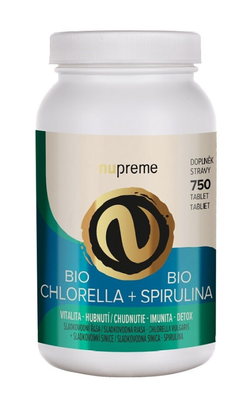 NUPREME Chlorella a spirulina BIO 750 tablet