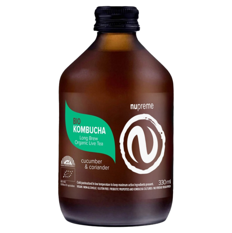NUPREME Kombucha okurka a koriandr BIO 330 ml