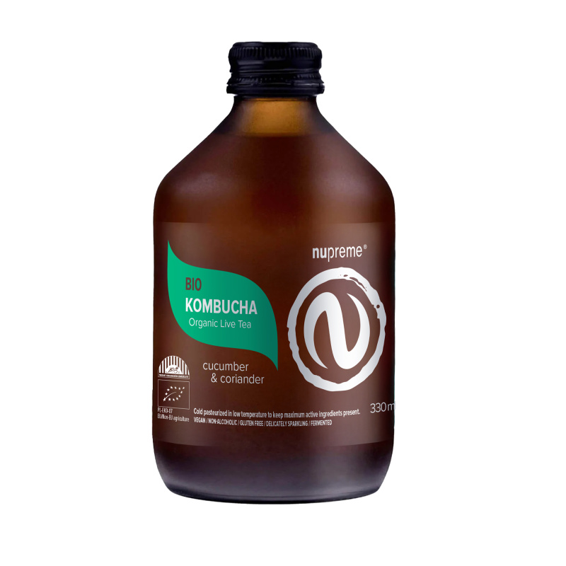 NUPREME Kombucha okurka a koriandr BIO 330 ml