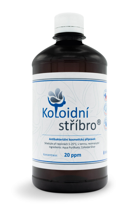 Koloidní stříbro s.r.o. Koloidní stříbro, 500 ml Koncentrace stříbro: 30 ppm