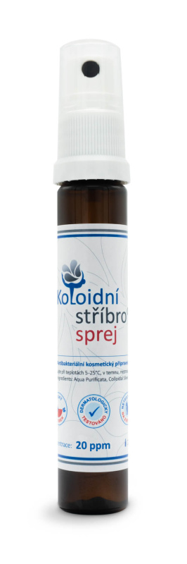 Koloidní stříbro s.r.o. Koloidní stříbro sprej, 25 ml Koncentrace stříbro: 20 ppm