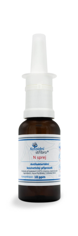 Koloidní stříbro s.r.o. Koloidní stříbro N sprej s aplikátorem, 30 ml Koncentrace stříbro: 5 ppm