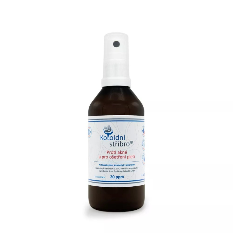 Koloidní stříbro s.r.o. Koloidní stříbro Proti akné 20ppm Objem: 100 ml