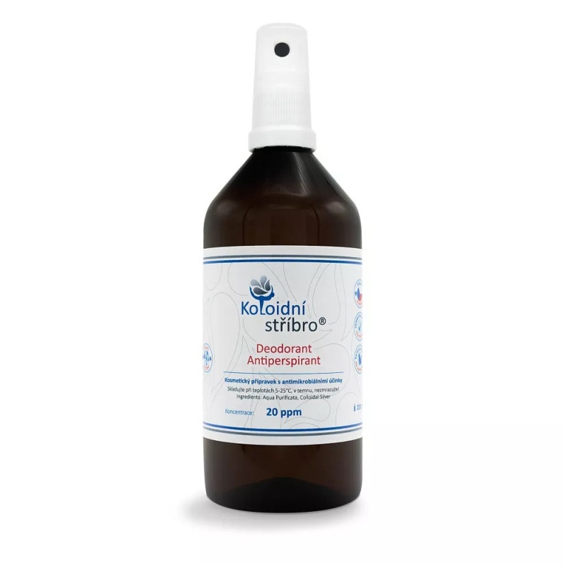 Koloidní stříbro s.r.o. Koloidní stříbro Deodorant-Antiperspirant 20ppm Objem: 200 ml