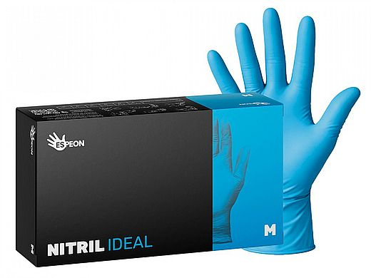 Espeon Nitril Ideal3 Blue nitrilové nepudrované rukavice velikost M 100 ks
