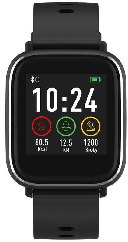 Chytré hodinky iGET FIT F3 (2x řemínek) / 1,3" (3,3 cm) barevný LCD displej / Bluetooth 4.2 / 240 x 240 px / černá Varianta: ivi1