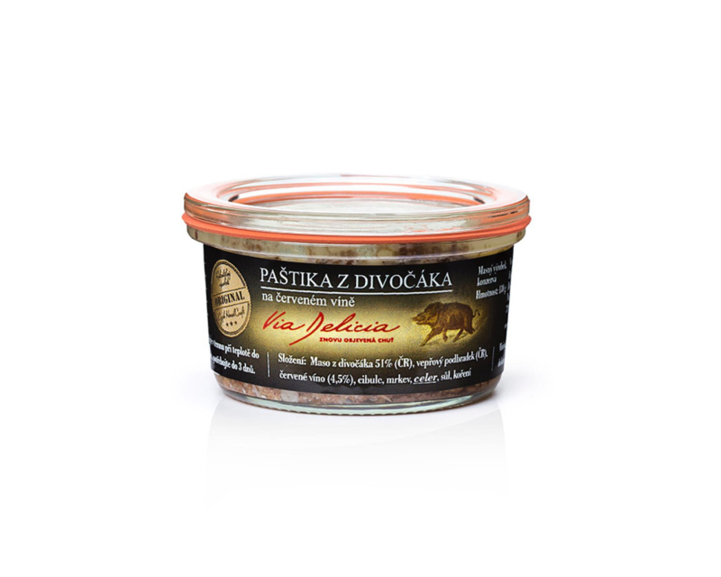 Paštika z divočáka na červeném víně, 130 g