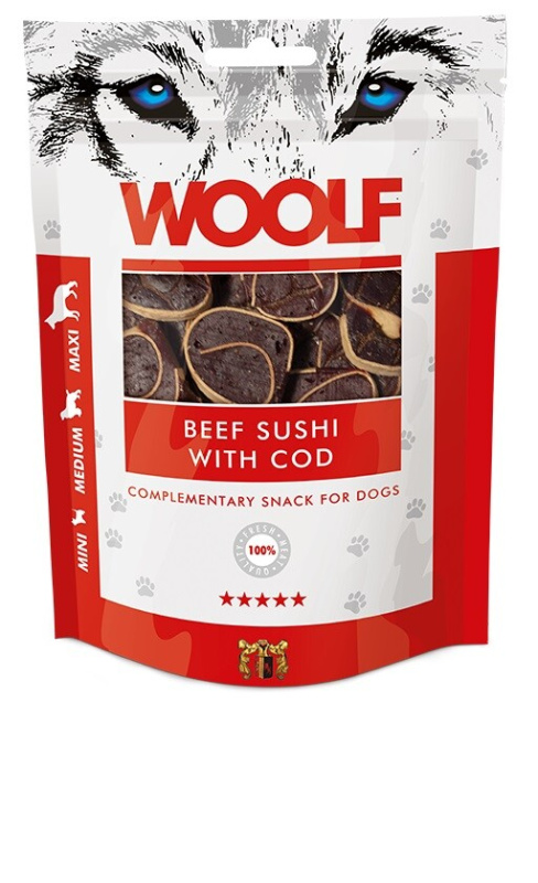 WOOLF pochoutka beef sushi with cod  100g