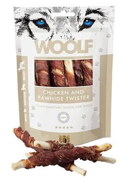 WOOLF pochoutka chicken and rawhide twister  100g