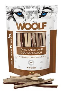 WOOLF pochoutka soft Rabbit&Pollock sandwich LONG 100g 100g