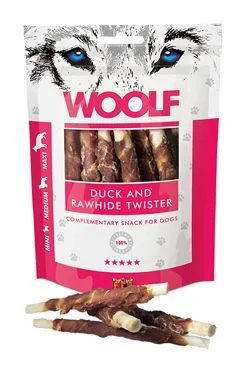 WOOLF pochoutka Duck&Rawhide twister  100g