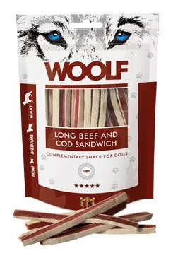 WOOLF pochoutka soft beef and cod sandwich long  100g
