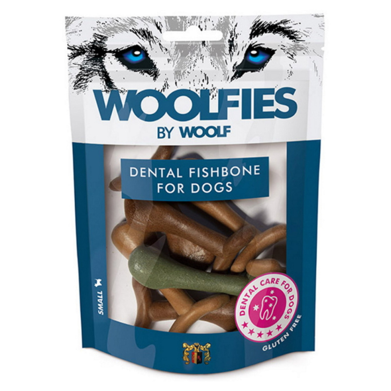Pochoutka dentální Woolfies Dental Fishbone  S / 200g