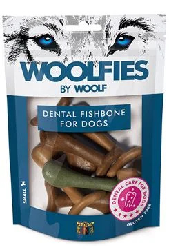 Pochoutka dentální Woolfies Dental Fishbone  S / 200g