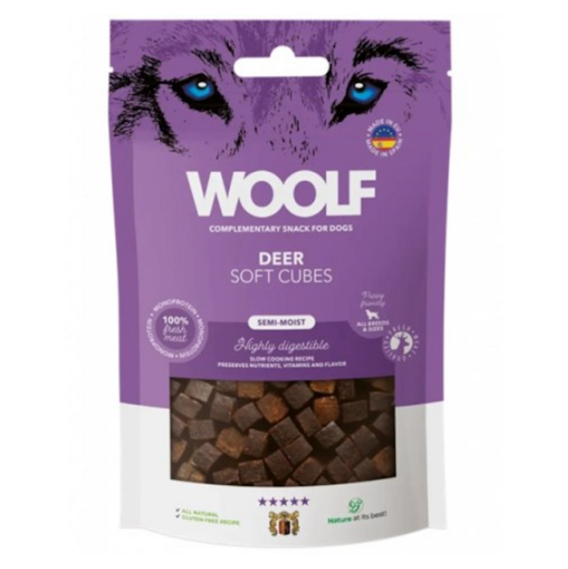 WOOLF pochoutka Soft Cubes Deer  100g