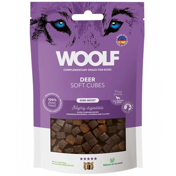 WOOLF pochoutka Soft Cubes Deer  100g