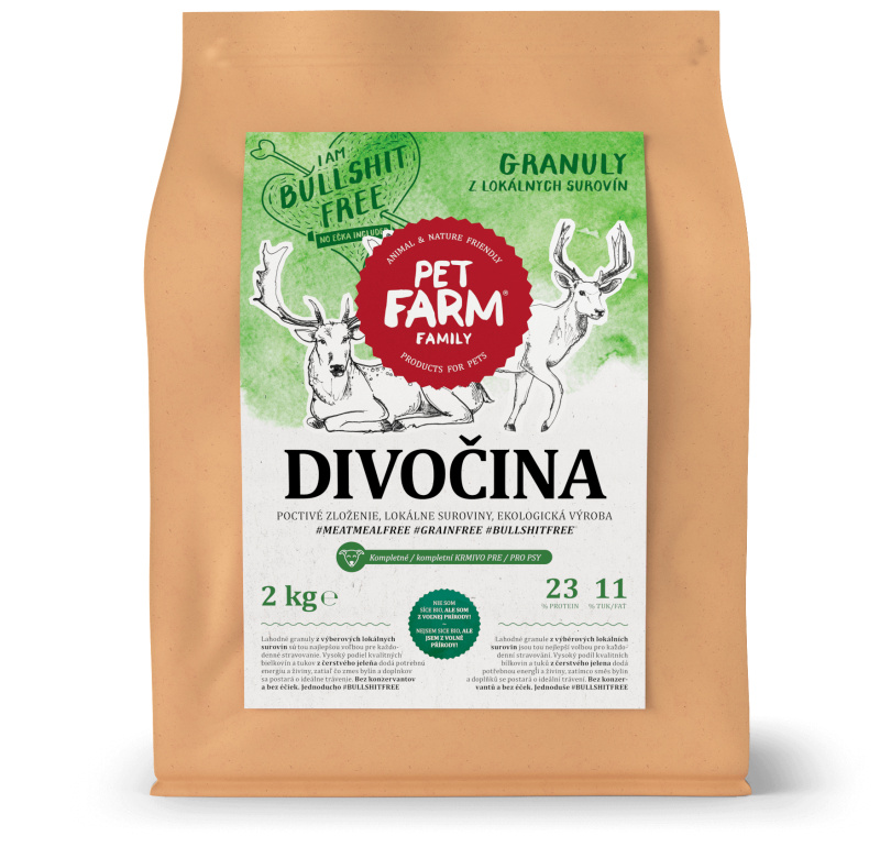 Pet Farm Family Divočina granule pro psy 2kg