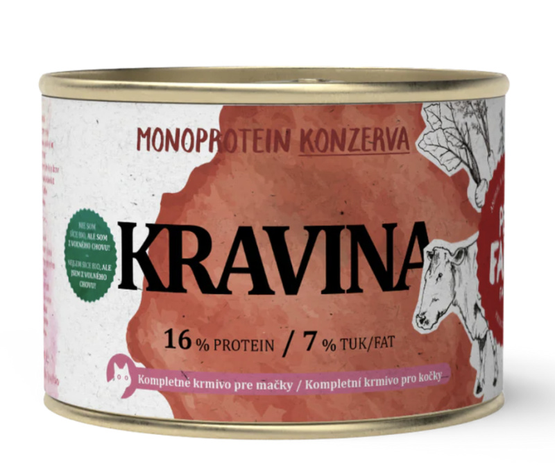 Pet Farm Family Pet Farm Konzerva pro kočky Kravina, 180 g