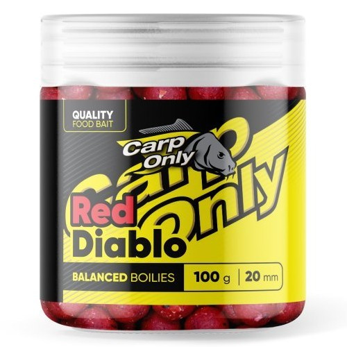 Carp only vyvážené boilies balanced red diablo 100 g - 24 mm