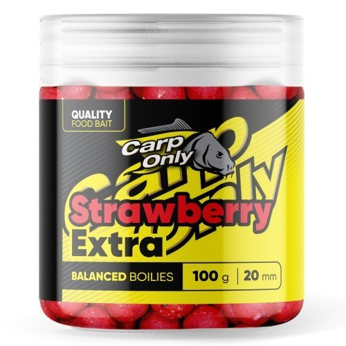 Carp only vyvážené boilies balanced strawberry extra 100 g - 24 mm