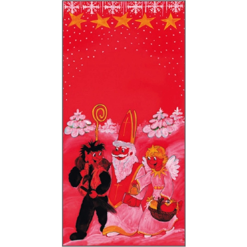 Anděl Přerov Igelitový sáček s mikulášským motivem červený 35 x 70 cm, 1 ks