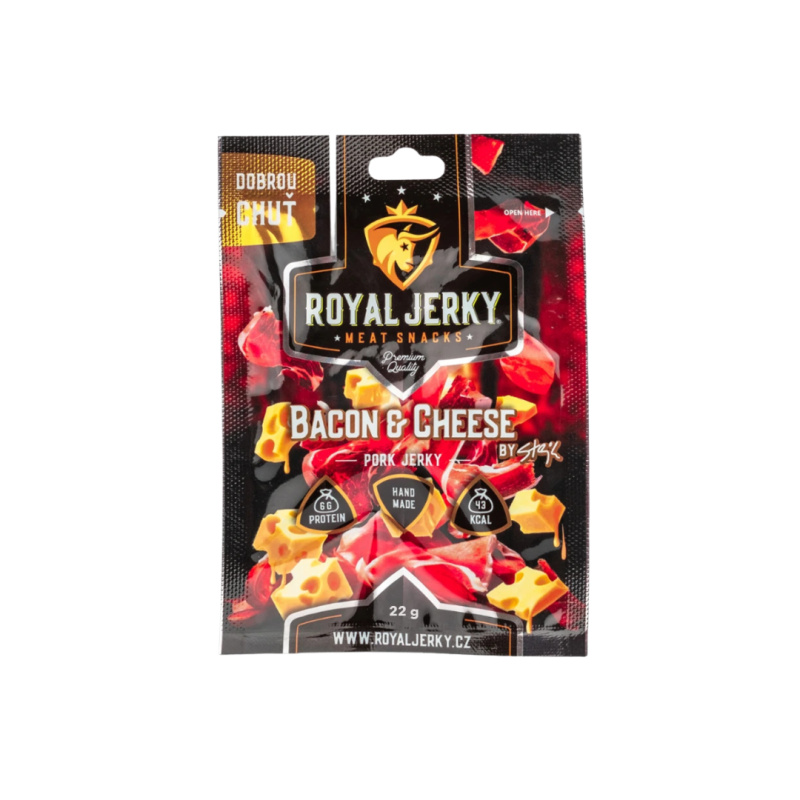 Royal Jerky Vepřové sušené maso BACON&CHEESE by STEJK, 22 g