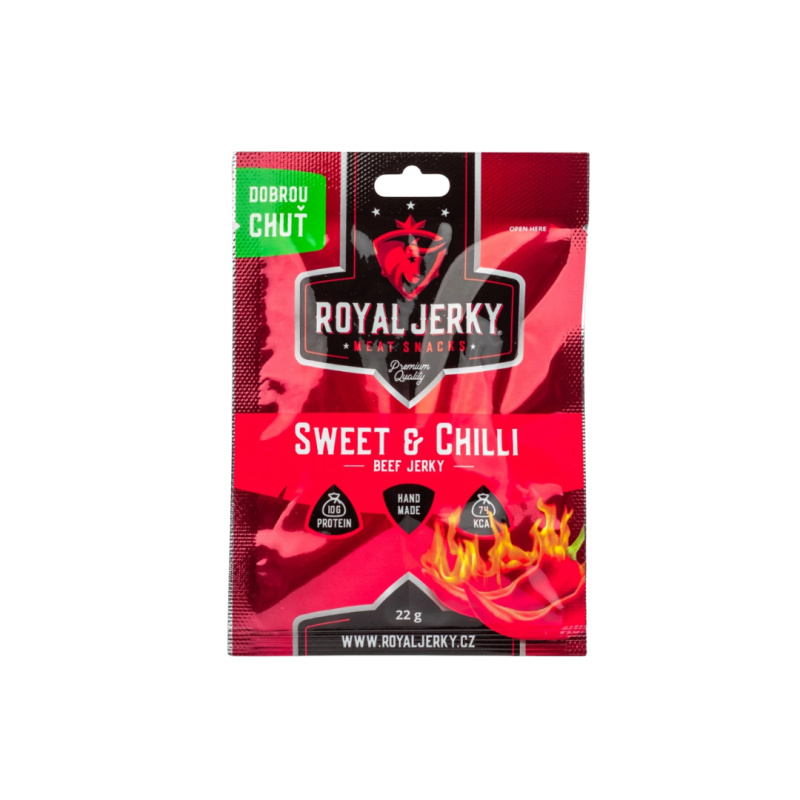 Royal Jerky Hovězí sušené maso SWEET CHILLI, 22 g