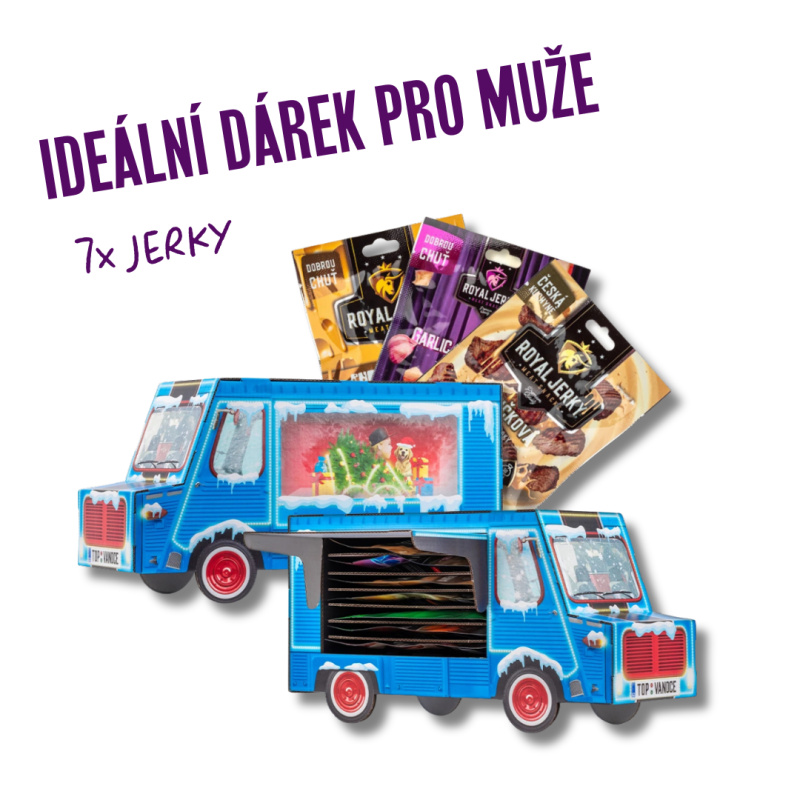 Royal Jerky Vánoční minikamion plný sušeného masa (7x jerky)
